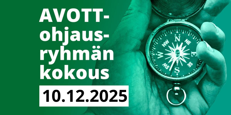 Kuvassa on teksti: AVOTT-ohjausryhmän kokous 10.12.2025. 