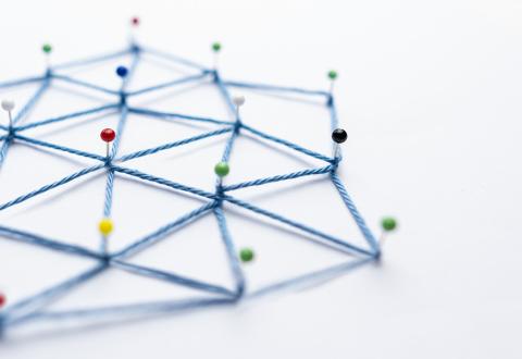 Pins connected with string