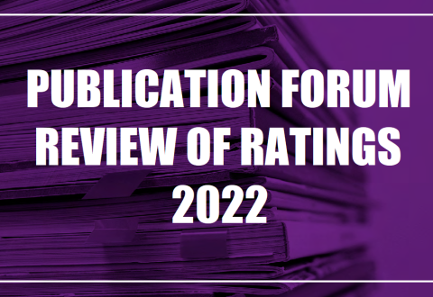 Text "Publication Forum review of ratings 2022" on a violet background.